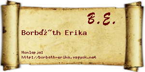 Borbáth Erika névjegykártya